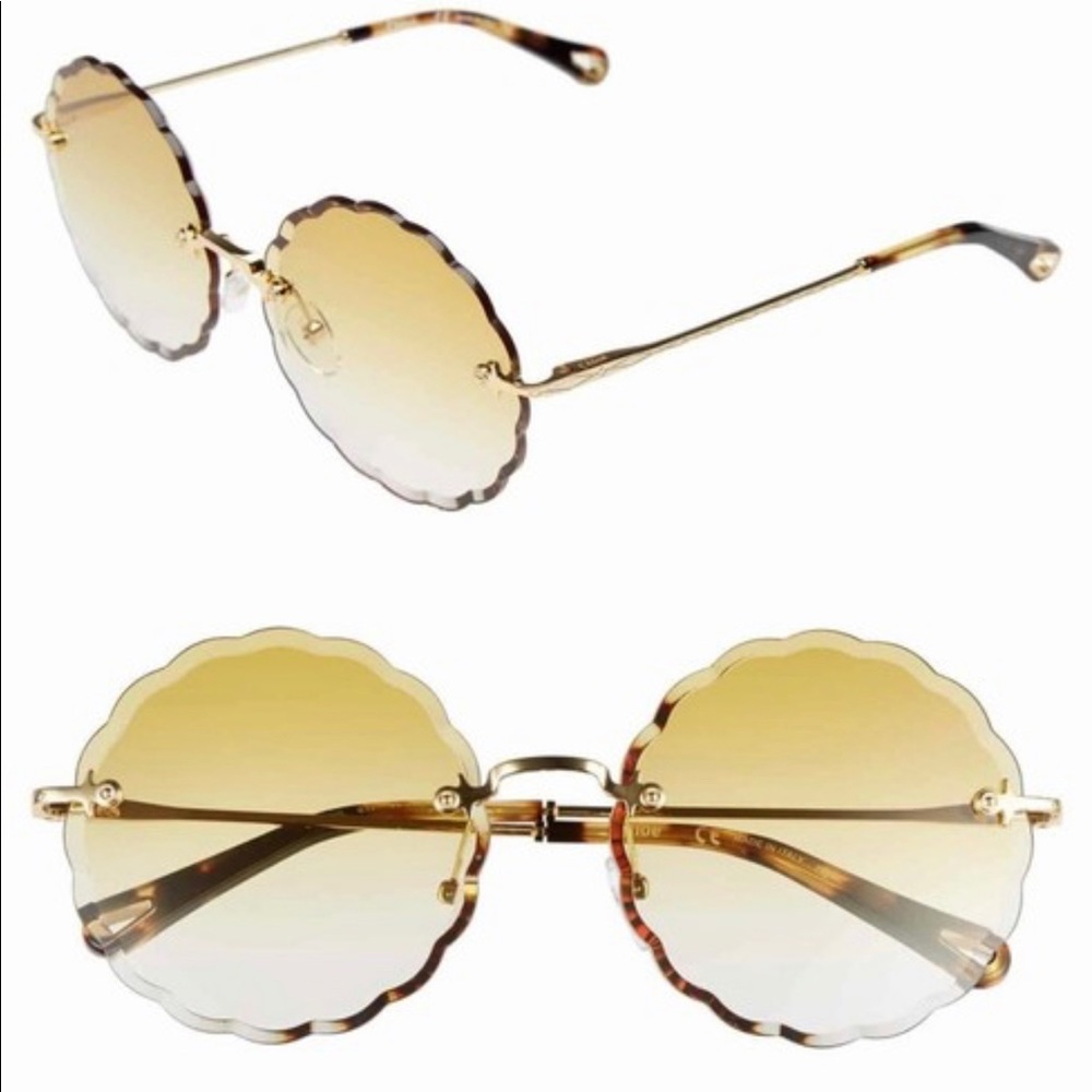 Chloe Rosie round scallop sunglasses